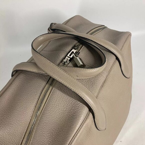 HERMES Victoria 43 Shoulder Bag Duffle Bag Taurillon Clemence Beige - Picture 9 of 15